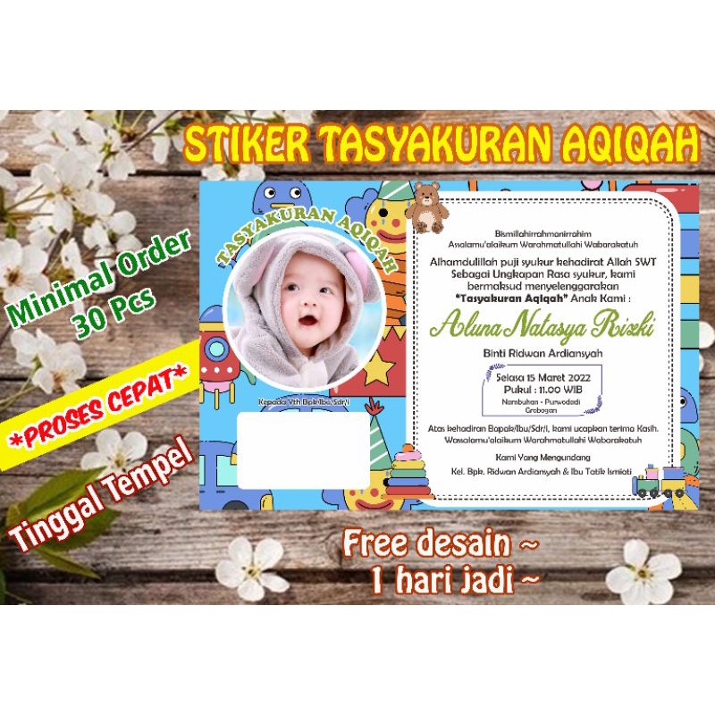 

Stiker aqiqah/Stiker aqiqah bayi