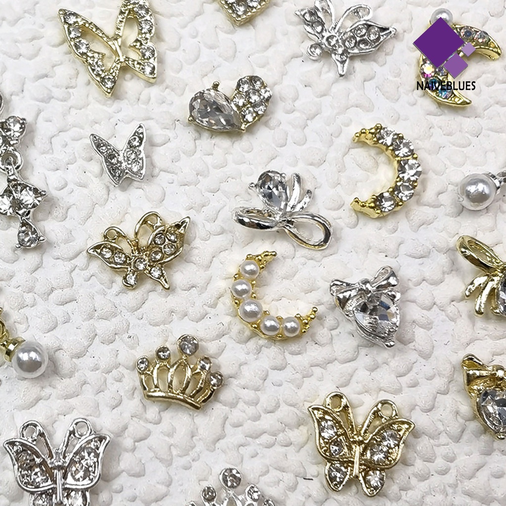 10pcs Charms Kuku 3D Desain Acak Untuk Kerajinan Manicure Salon