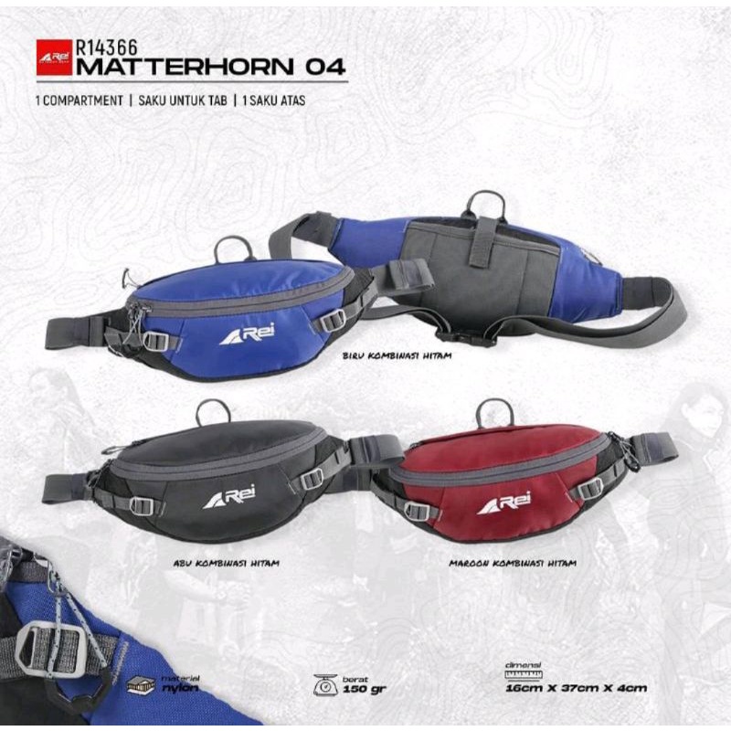 Waist Bag Rei Matterhorn 04 Original Tas Pinggang Rei Matterhorn