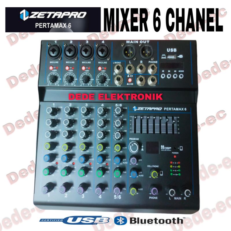 MIXER ZETAPRO PERTAMAX 6 MIXER 6 CHANEL ZETAPRO