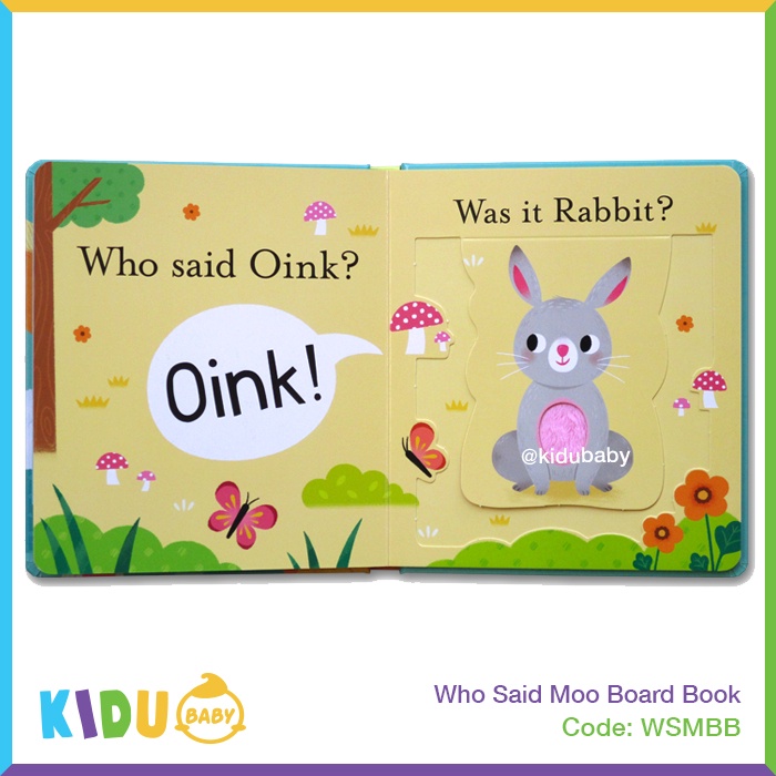 Buku Cerita Anak atau Buku Cerita Bayi Who Said Woof Moo A Lift The Flap and Feel Book Board Book Little Tiger Kidu Baby