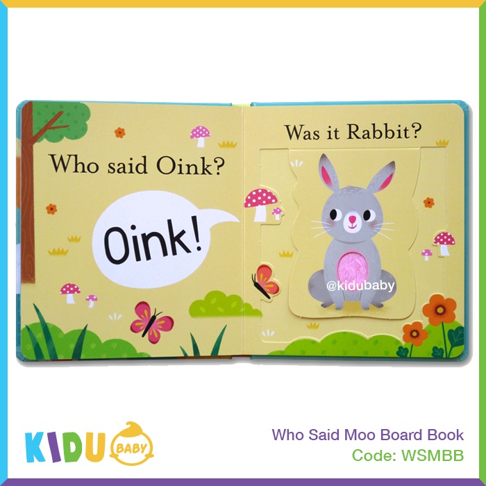 Buku Cerita Anak atau Buku Cerita Bayi Who Said Woof Moo A Lift The Flap and Feel Book Board Book Little Tiger Kidu Baby