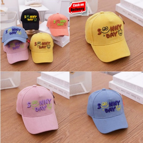 Topi Baseball Anak Bordir Sunny Day Usia 2-10 Tahun Laki Perempuan