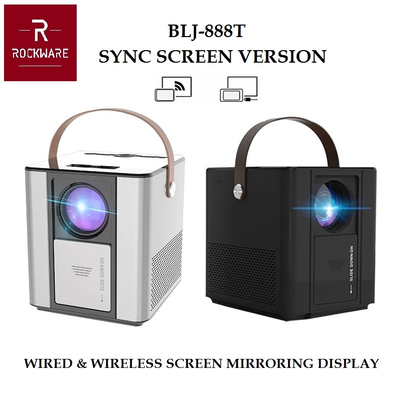 BLJ-888T SYNC SCREEN VERSION - 720P HD Projector 150ANSI Lumens (Setara 4000 Lumens) - Wired &amp; Wireless Screen Mirroring Display