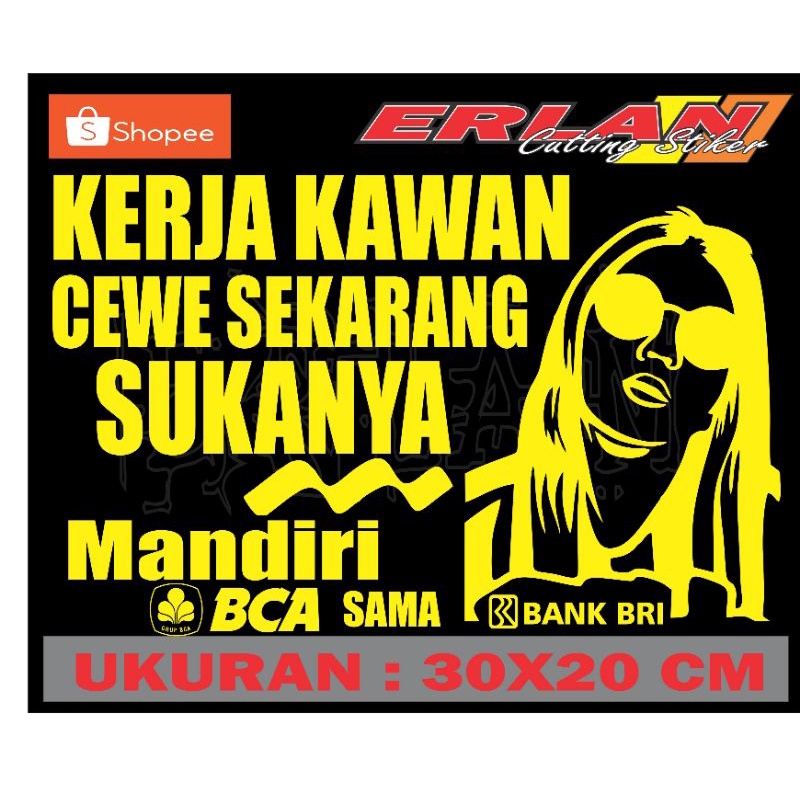 stiker cuting kata2 mobil