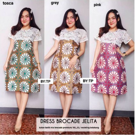 Dress Brokat Jelita Batik Brokat Batik Midi Dress Brukat Pastel Midi Brokat Bruklat Sarimbit Cantik