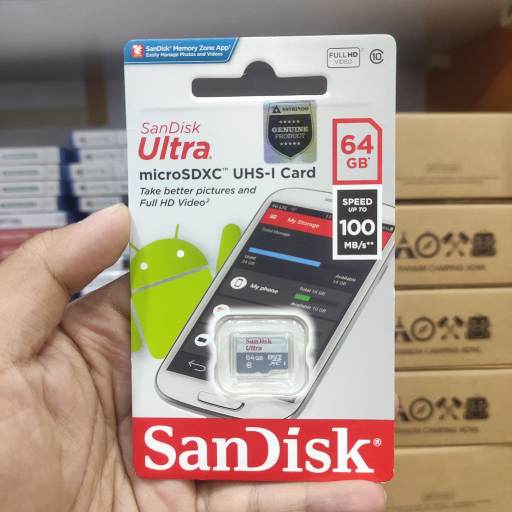 Micro SD MicroSD 64GB Sandisk Ultra micro SDXC 64 GB 100 MB/s Class 10 UHS-I