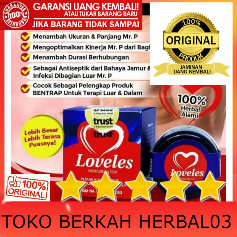 100% ASLI Loveles - Loveless Moisturazing Gel Asli Obat Pria Oles Herbal Alami Berkhasiat