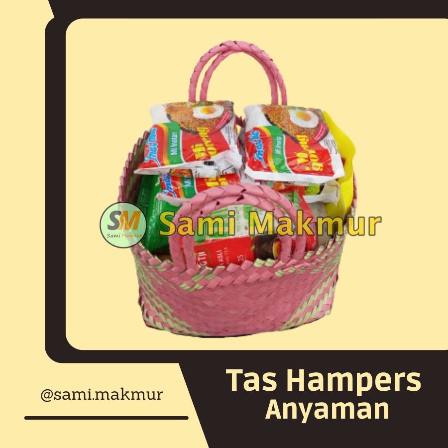 Tas Anyaman Plastik LURIK SEDANG Bahan Tebal untuk Pengusaha Hampers Souvenir Parcel Wadah Berkat Muat Kotak Nasi Tas Anyaman Plastik