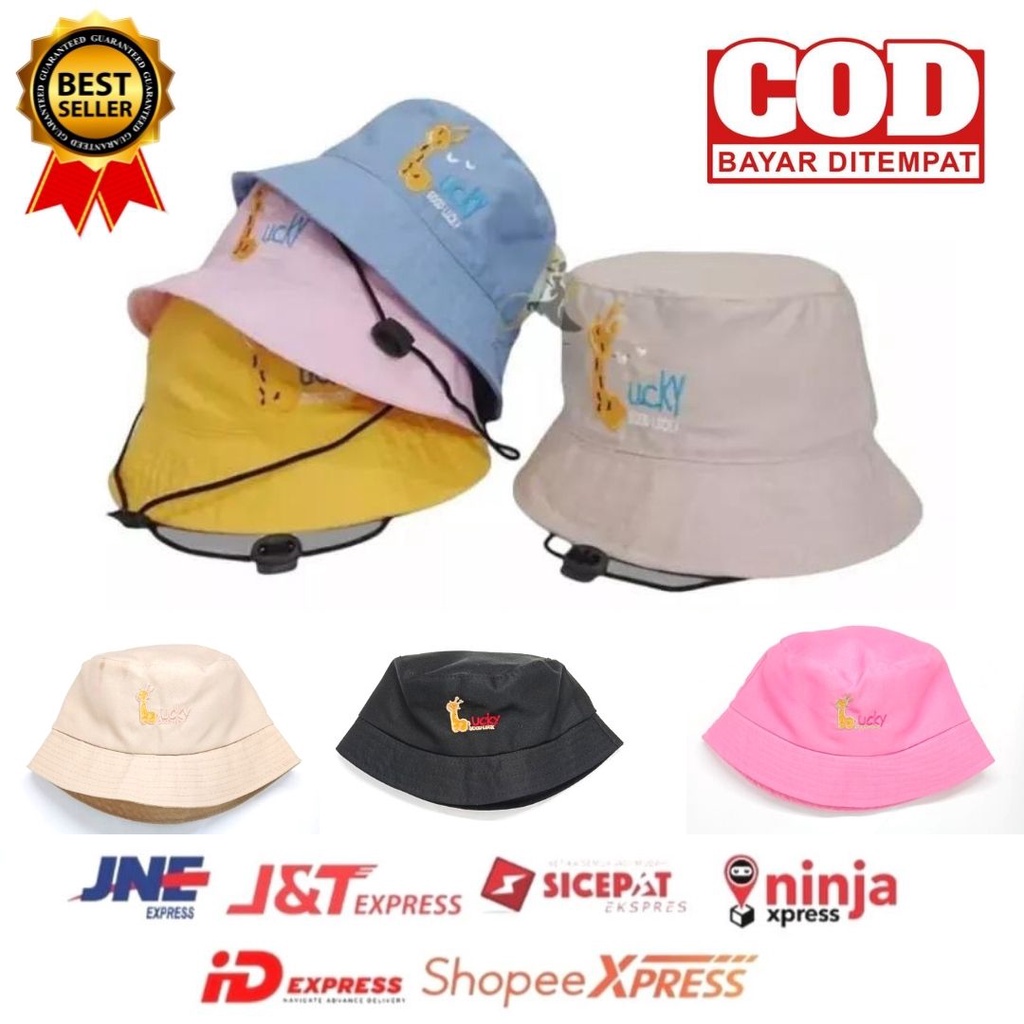Topi Bucket Anak Bordir Good Lucky  / Bucket Anak Bordir Laki Laki dan Perempuan Umur 3 - 7 Tahun