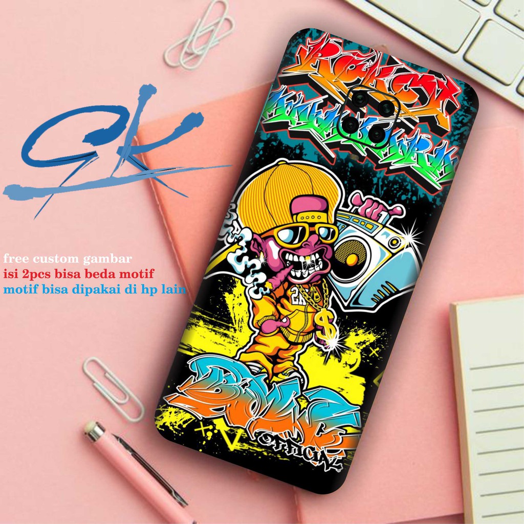 garskin redmi note 9 pro isi 2pcs motif GK6 - free custom gambar