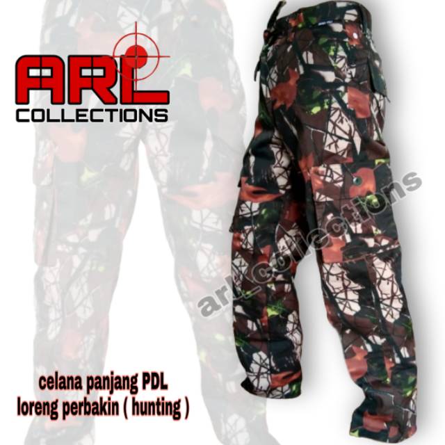 CELANA PANJANG PDL LORENG PERBAKIN/HUNTING/CELANA CARGO LAPANGAN LORENG CAMO PERBAKIN TACTICAL