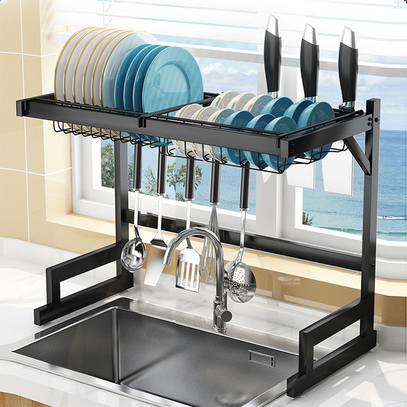 [UNIK88] Rak Piring Stainless Wastafel Dapur Serbaguna