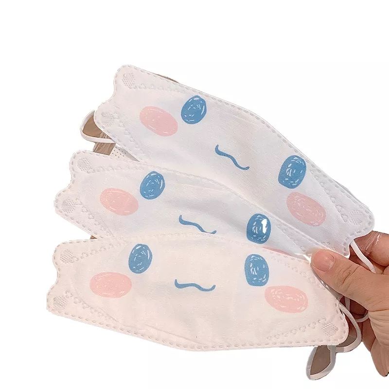 10PCS MASKER DEWASA ANAK KF94 MOTIF CINNAMOROLL HEAD MOUTH FACE WAJAH KARTUN ANIME COSPLAY SANRIO EA