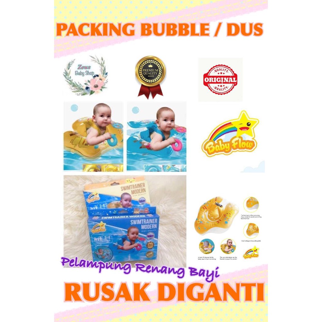 [FREE POMPA] BAN RENANG BAYI BABY FLOW / PELAMPUNG RENANG ANAK / Swim Trainer Babiesfirst swim trainer Doctor Dolphin swim trainer - Ban Renang bayi - Doctor Dolphin Armdands Pelampung