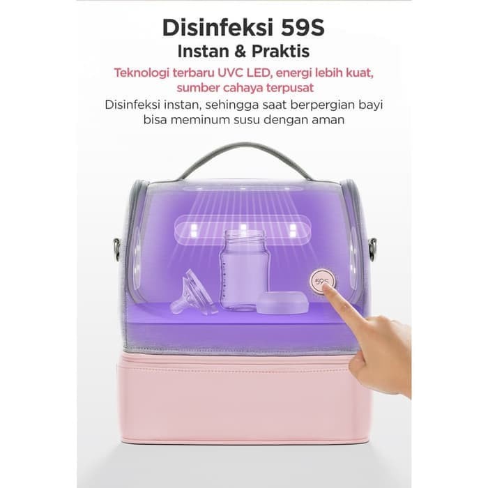 59S UVC LED Sterilizing Mommy Bag Tas Strerilizer Portable Pompa Asi