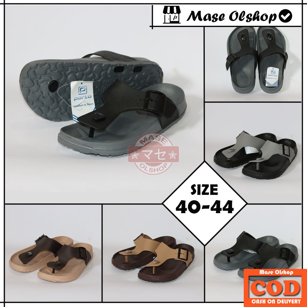 Sandal Pria Dewasa Karet Model Casual Porto 1028M Jumbo