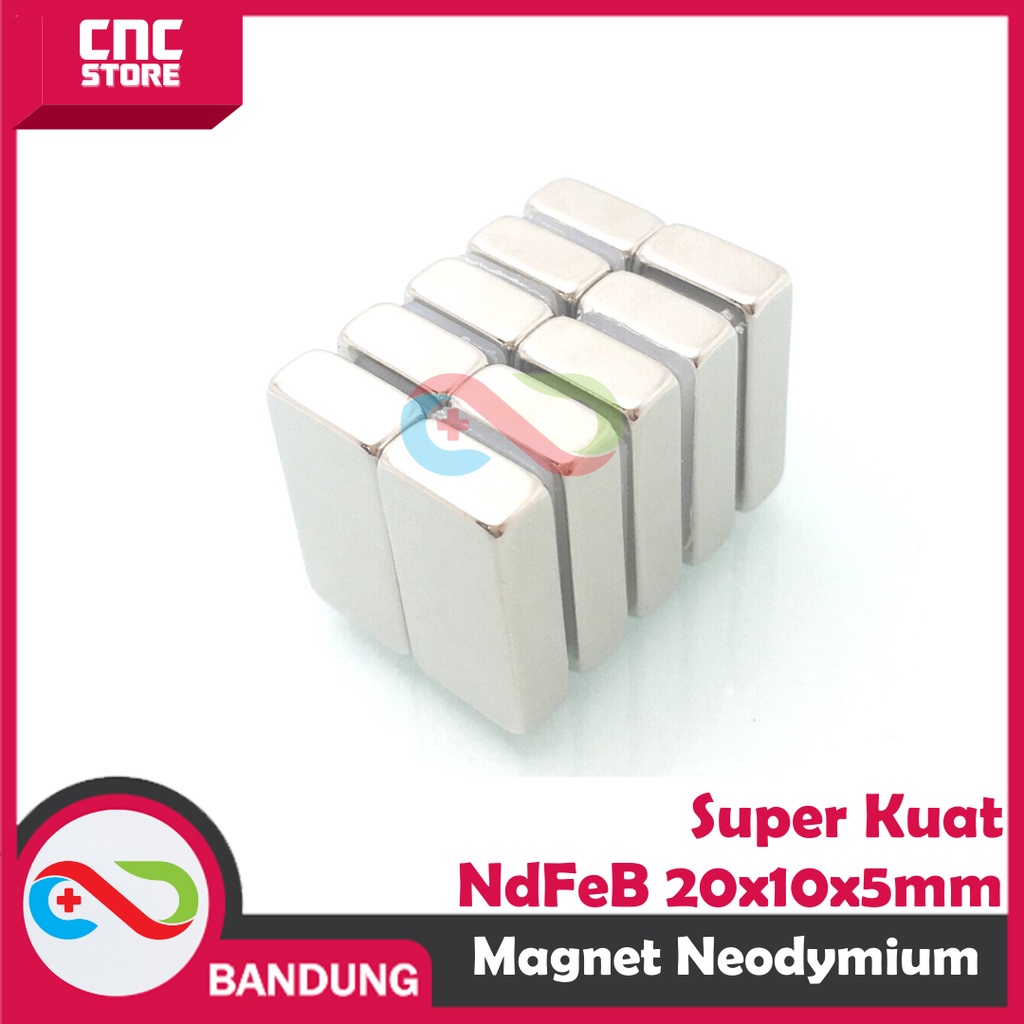 MAGNET NEODYMIUM NDFEB N35 KOTAK PERMANEN 20X10X5MM