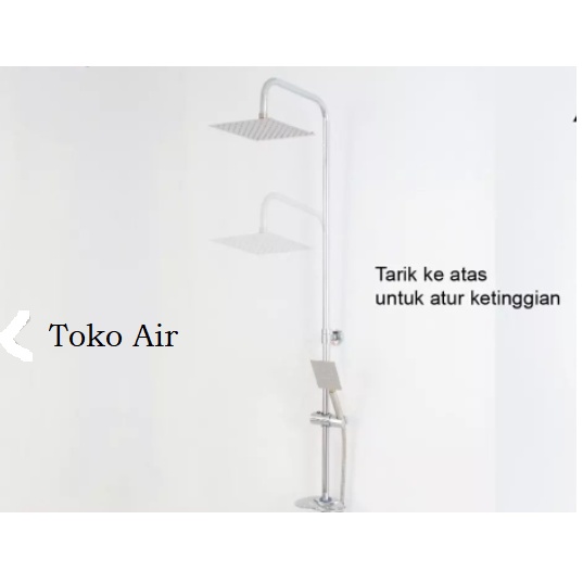 Shower Tiang Set - Wall Shower Hitam Black Shower Tiang Chrome