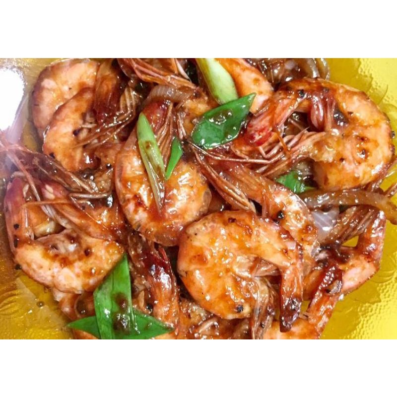 

udang saus lada hitam fresh masak dadakan rasa mantul seafood