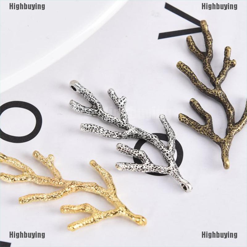 Hbid Glory 10Pcs / Set Liontin Bentuk Cabang Pohon Bahan Alloy Gaya Vintage Untuk DIY Perhiasan