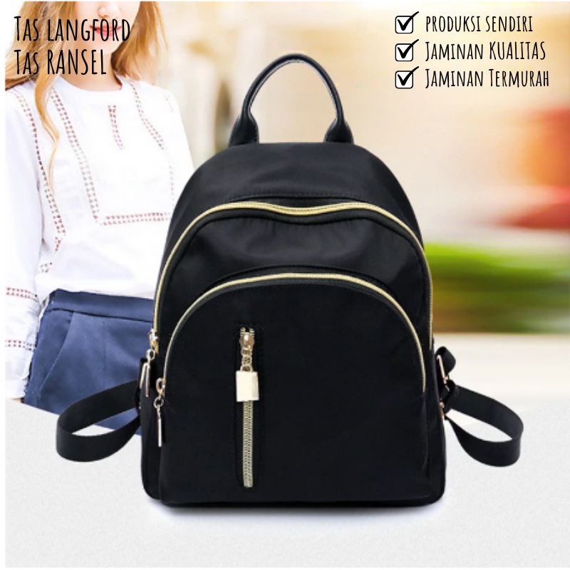 Tas Ransel Wanita - Tas Sekolah Kuliah Travel Remaja Dewasa Kekinian Terbaru Termurah Kekinian Model Korea Fashion Multifungsi Backpack Stylish Bagus Mini Waterproof Anti Air  Import Korean Original