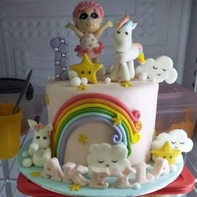 Kue ulang tahun unicorn lol