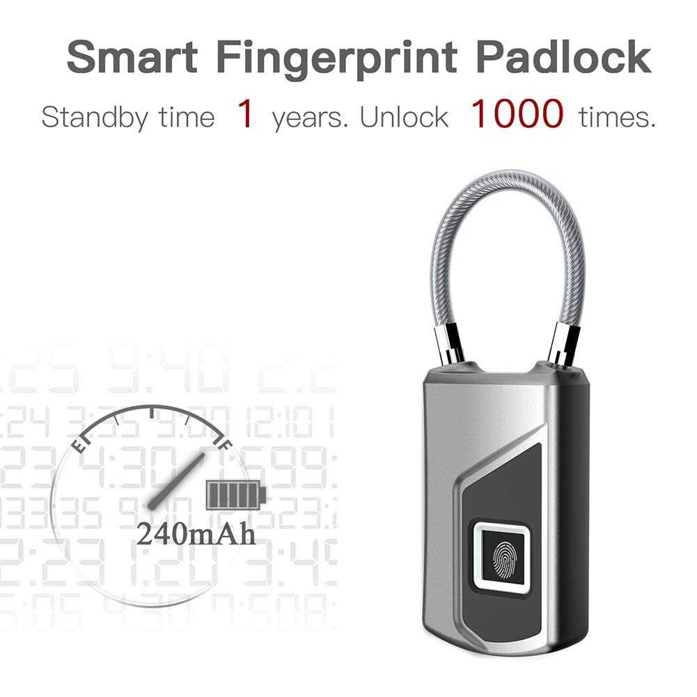 Gembok Koper Serbaguna Smart Fingerprint Padlock - G3