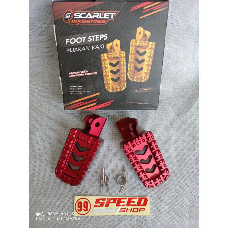 Foot Step Depan Klx/Dtracker Scarlet Racing Injakan kaki Klx scarlet material cnc