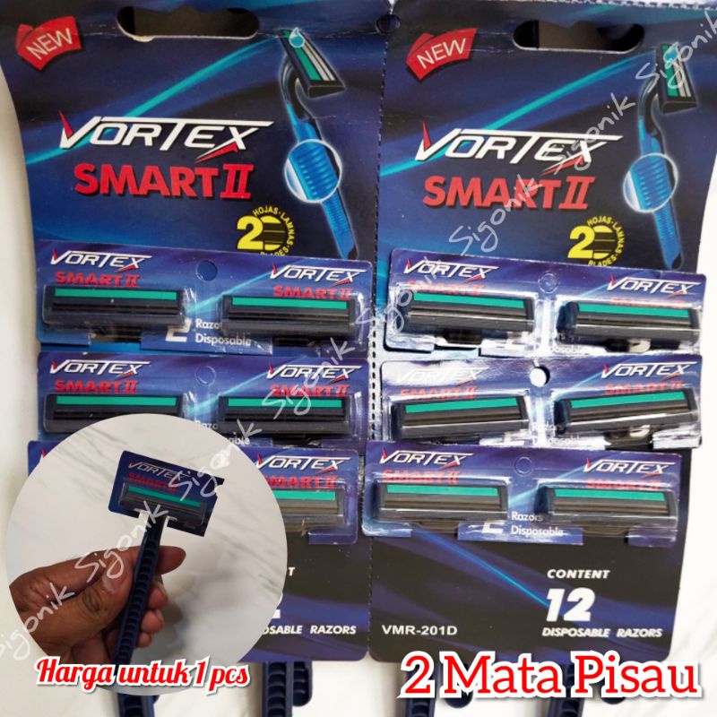 Alat Cukur Jenggot Kumis Bulu Vortex Smart 2 Mata Pisau Murah Sigonik