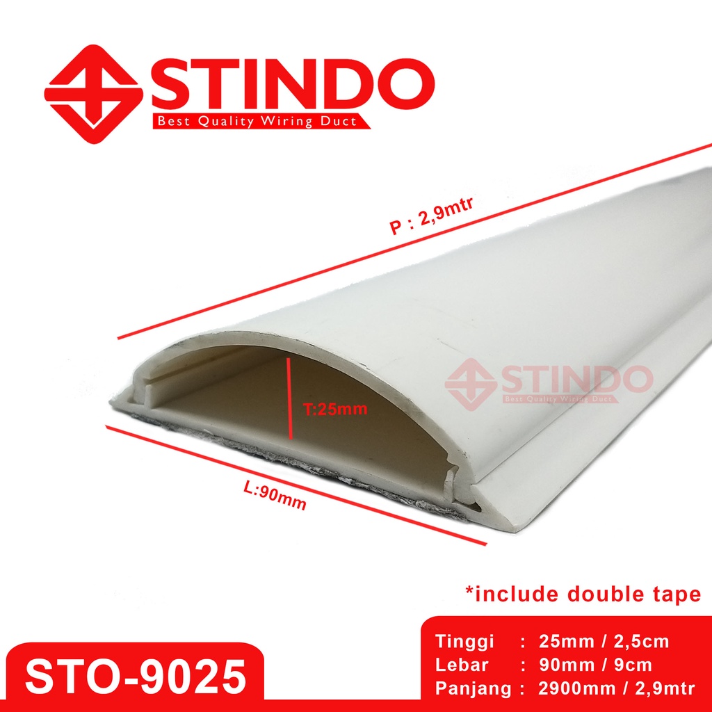 Kabel Duct Oval 90x25 / Floor Duct 90x25 panjang 2,9mtr merek STINDO