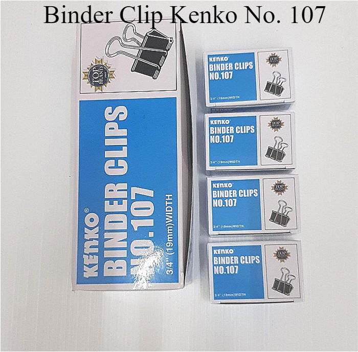 

BINDER CLIP KENKO 107 (12pcs) | KLIP KERTAS PER TABUNG