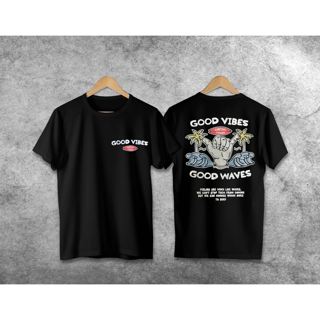 Kaos Distro Good Vibes Jari / Kaos Pria / Baju Pria / Atasan Pria Wanita