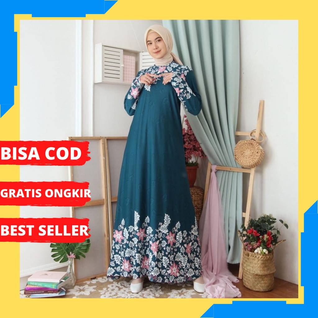 gamis brokat dewasa busui import wanita remaja warna mint dan putih jumbo xxl motif syari terbaru X2