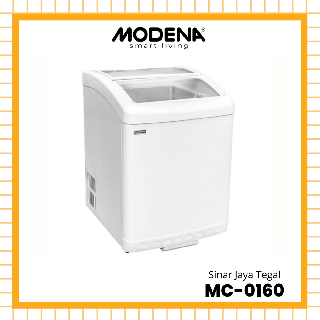CHEST FREEZER MODENA MC-0160 Curved Glass Modena 156 Liter - White