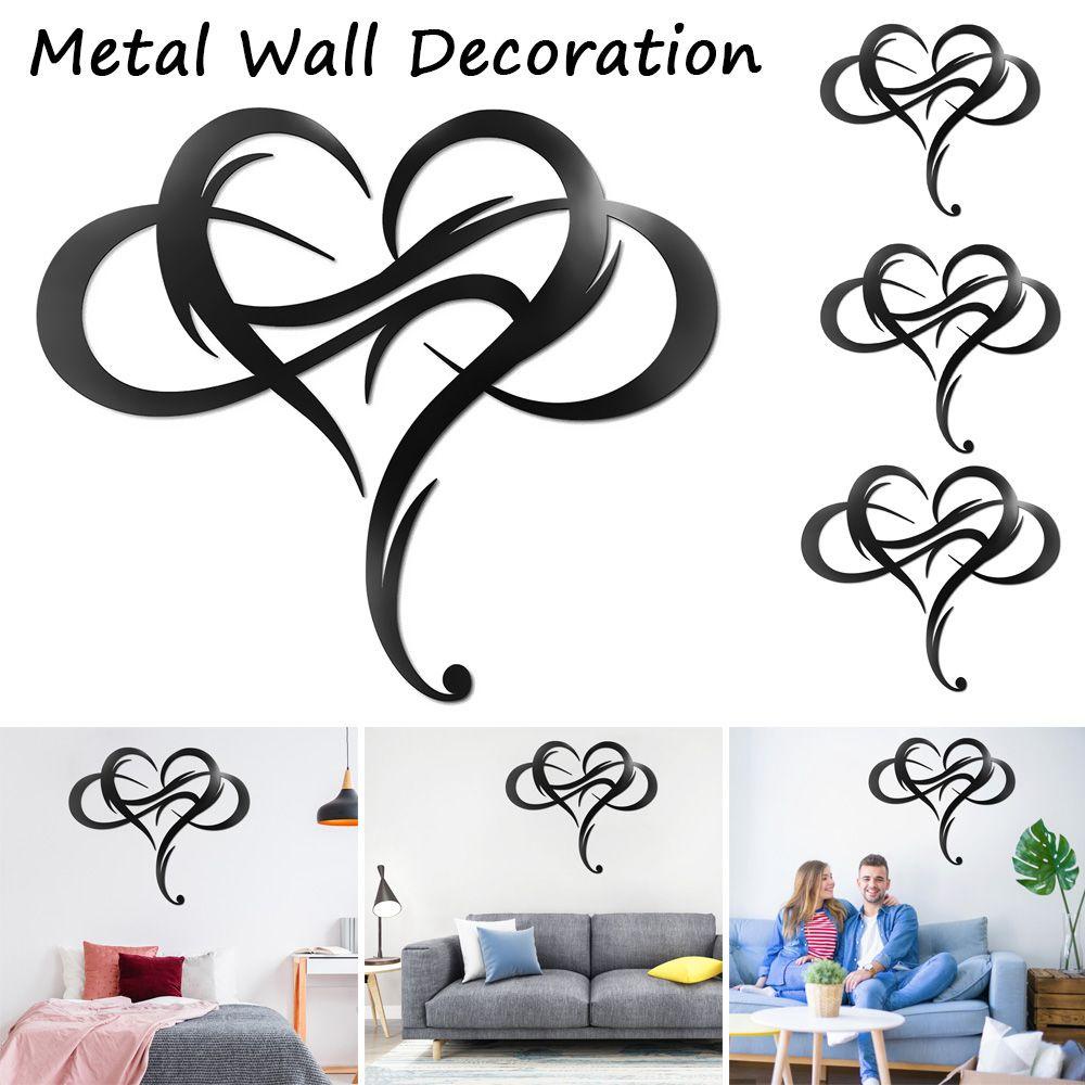 Populer Hiasan Dinding Logam Dekorasi Pernikahan Wall Art Decor Craft Ornamen Rumah Infinity Heart