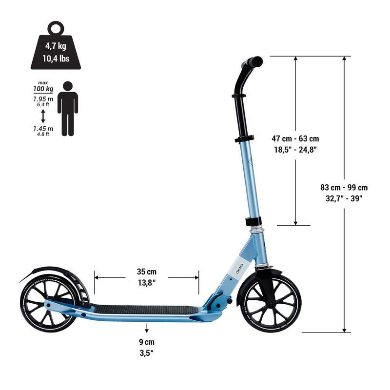 OXELO Town 5 XL Scooter Skuter Untuk Dewasa