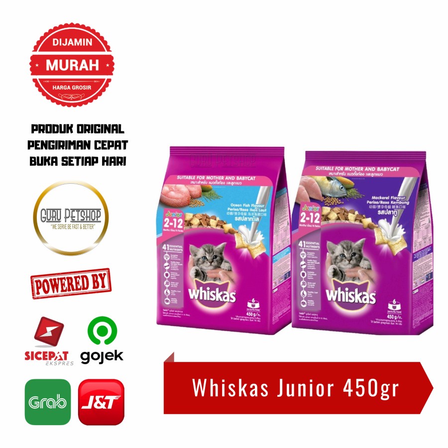 Whiskas Makanan Kucing Kering Junior 450gr Whiskas Junior 450gr