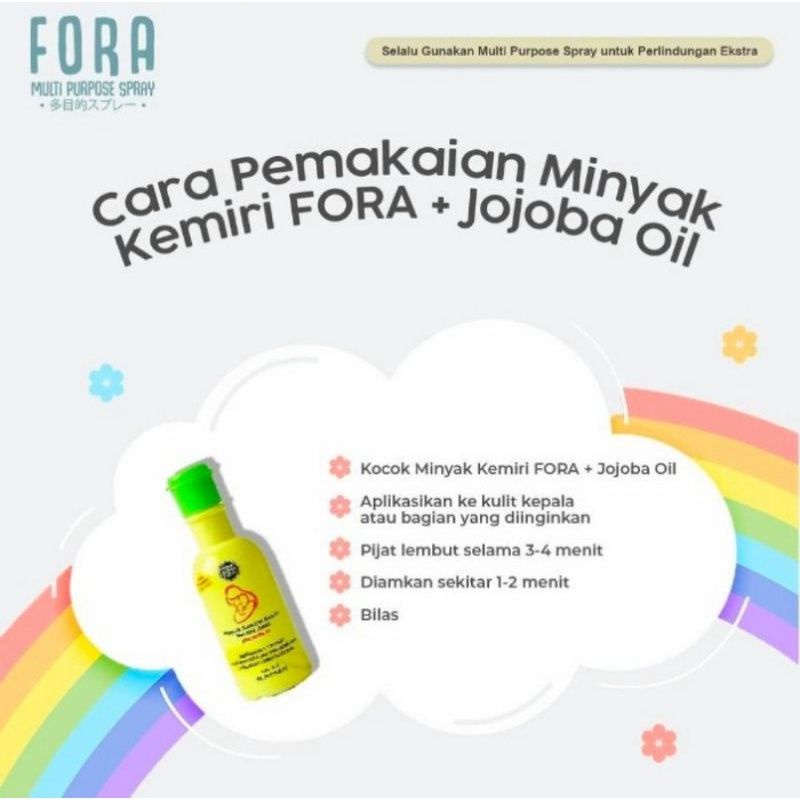 Minyak Kemiri Murni + Jojoba Oil Penumbuh Rambut dan Alis FORA BPOM 65ml