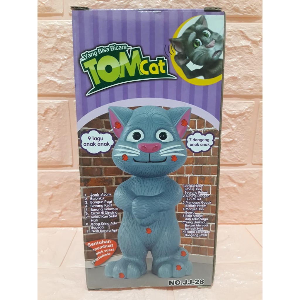 MAINAN ANAK TALKING TOM CAT SINGING TOM CAT MEDIUM BAHASA INDONESIA BERNYANYI CERITA DONGENG REKAM SUARA SENSOR SENTUH