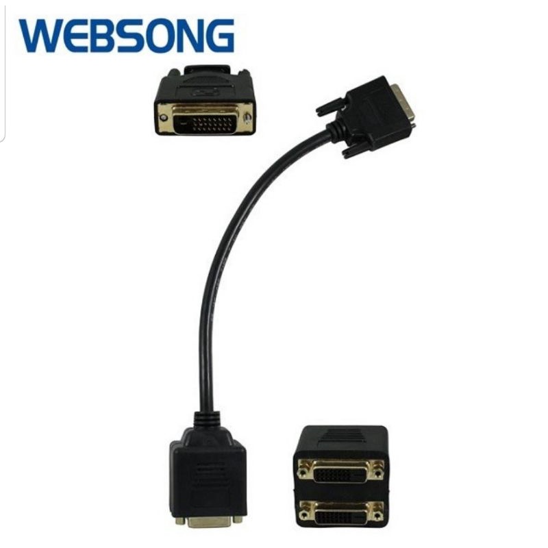 Kabel DVI24+1 Male to 2x DVI24+1 Female High Quality Websong