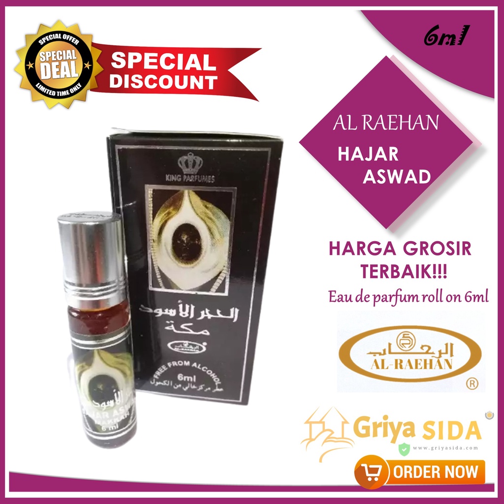 Parfum Hajar Aswad 6ml alraehan aroma hajar al raehan mirip al rehab parfum Harga grosir PROMO