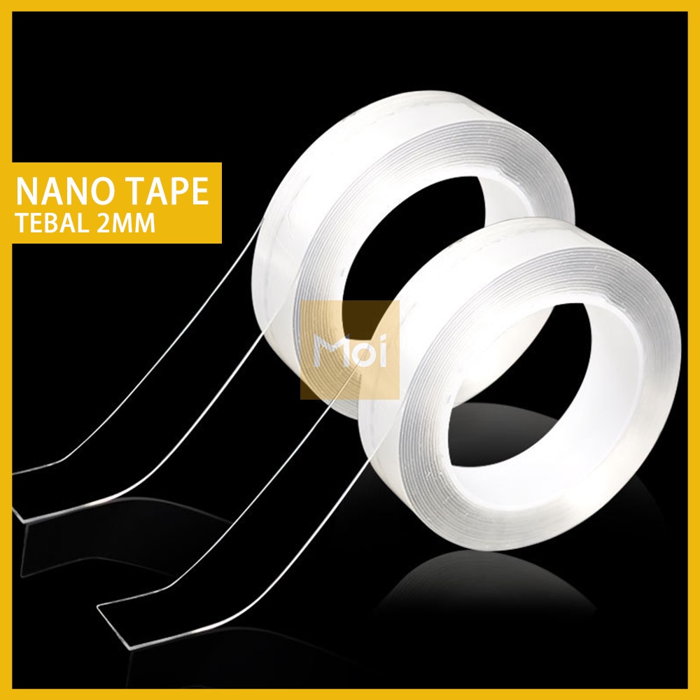 Double Tape Super Kuat Dapat Dicuci / Lem Tape Bening Multifungsi / Selotip Isolasi Bening