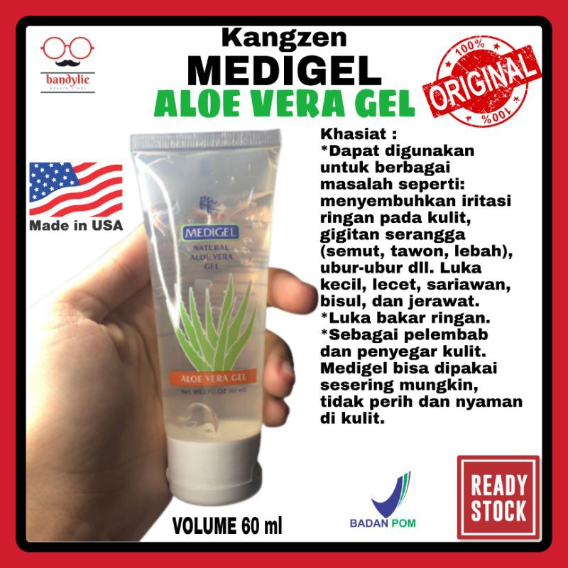 Krim Cream Penghilang Jerawat Luka Bisul Sariawan Gigitan Serangga Medigel Aloe Vera Lidah Buaya