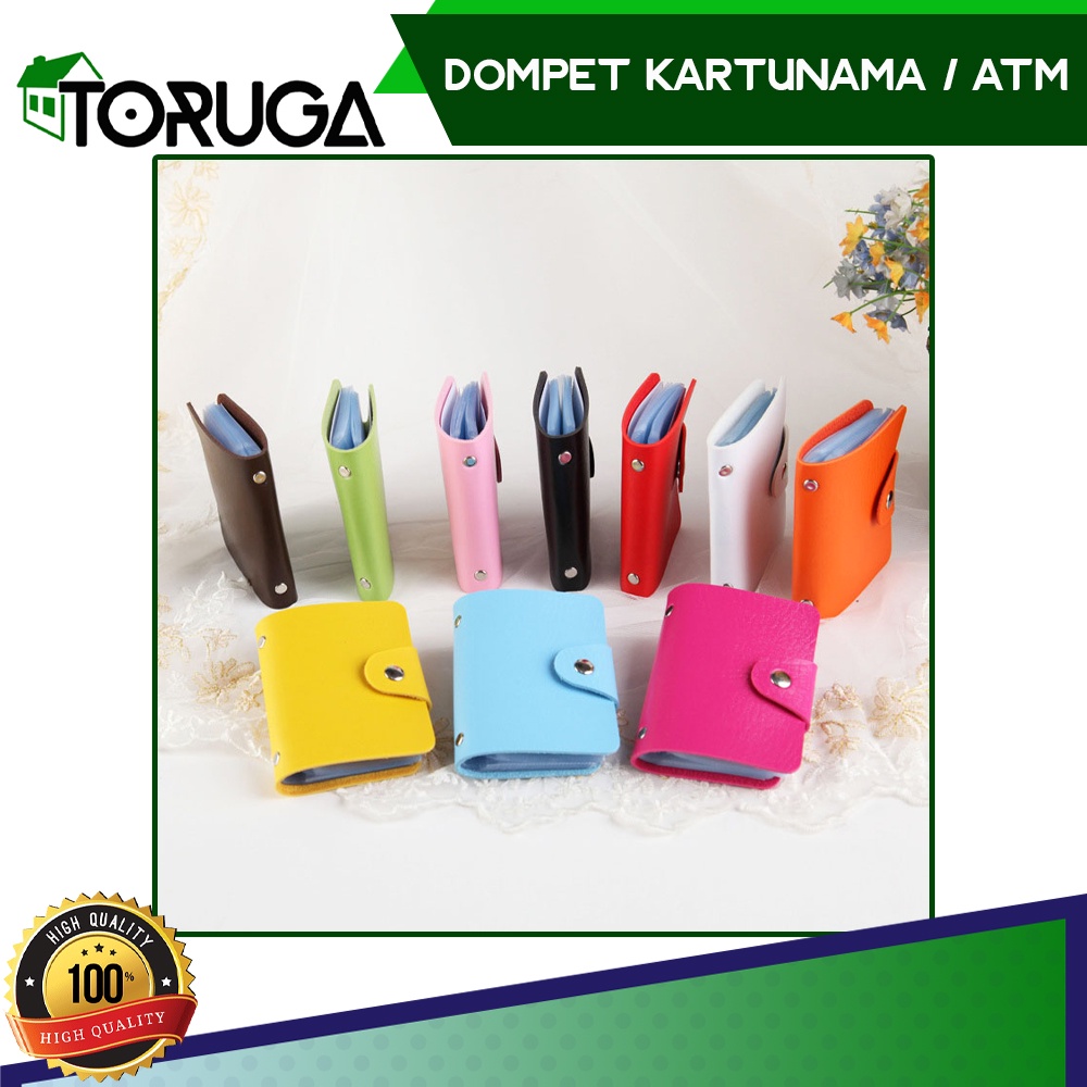 Dompet Kulit Tempat Kartu Nama Kredit ATM Card ID Holder 24s Souvenir