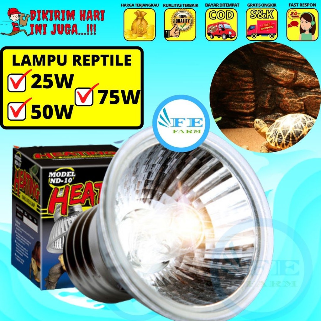 25W Lampu Reptile Halogen UVA UVB 3.0 FEFARM