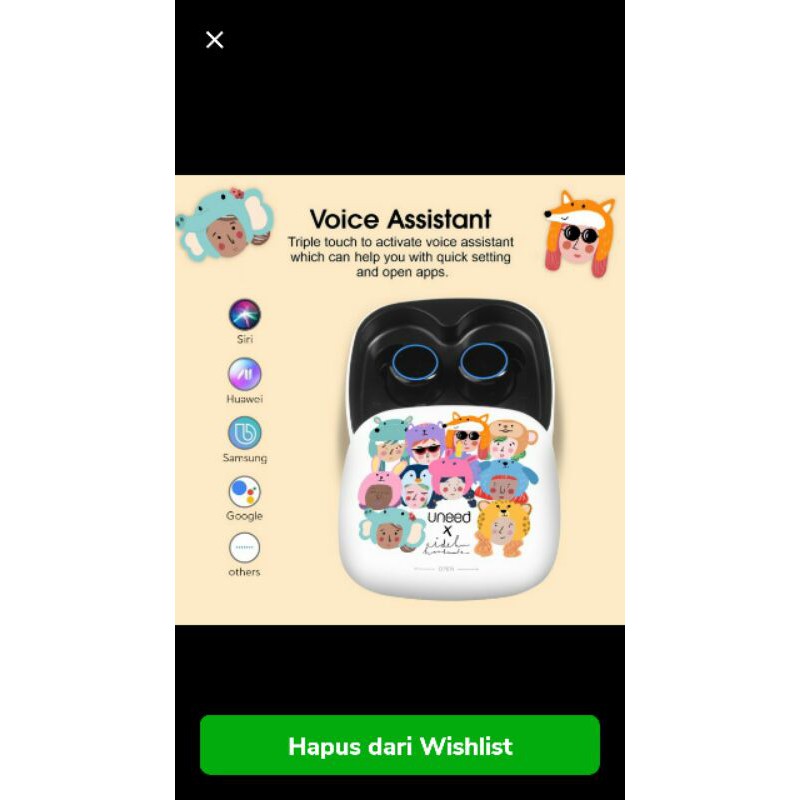 UNEED X IDEKUHANDMADE EARPHONE TWS