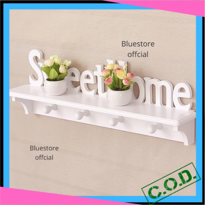 Rak Dinding Gantung Tempel Minimalis Kayu Vintage Murah Serbaguna Pajangan Dinding Dekorasi Rumah Ru