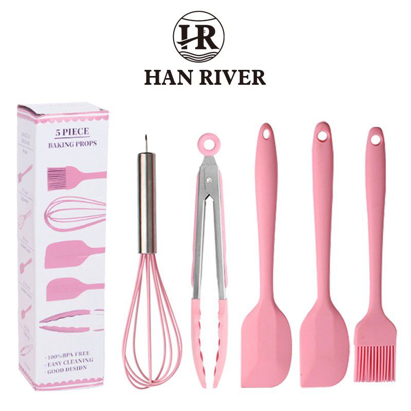 Spatula Set 5 in 1/ Sotil Silikon Set/ Capitan Penggorengan