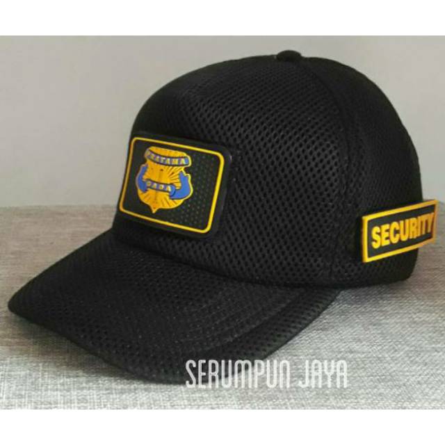 TOPI GADA PRATAMA - TOPI GADA PRATAMA SECURITY 3PATCH JARING VELCRO HITAM